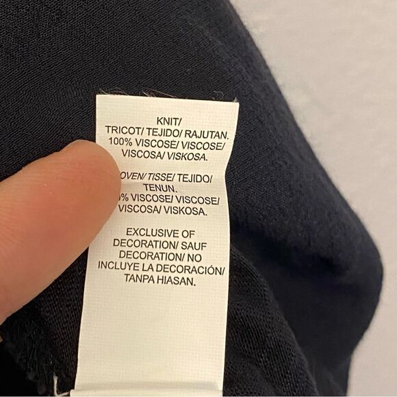 Lucky Brand boho Y2K black 100% viscose sleeveless blouse top romantic goth -M - Picture 8 of 11